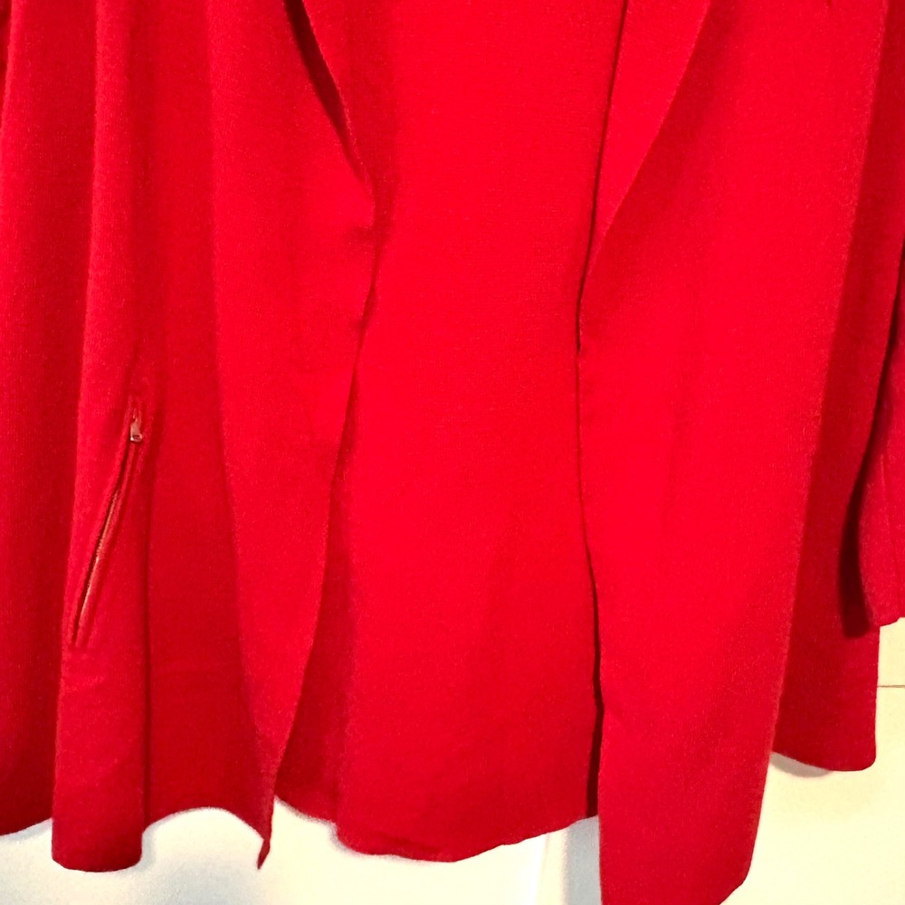 Talbots Women's Holiday Red 100% Merino Wool Coatagan in Size 2X - Picture 4 of 12